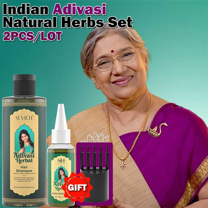Hair Care India - Set Penumbuh Rambut Herbal India Adivasi