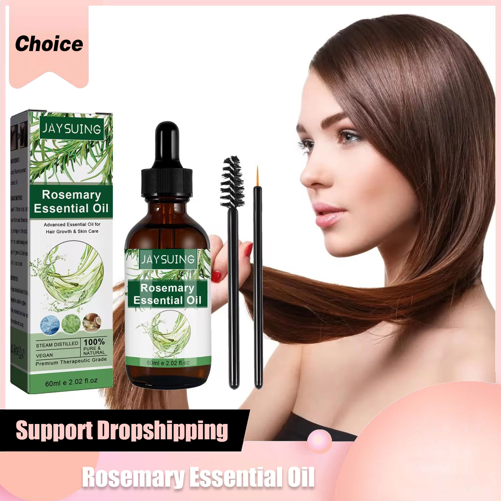 Hair Growth Serum Oil - Rosemary minyak esensial untuk pertumbuhan rambut,