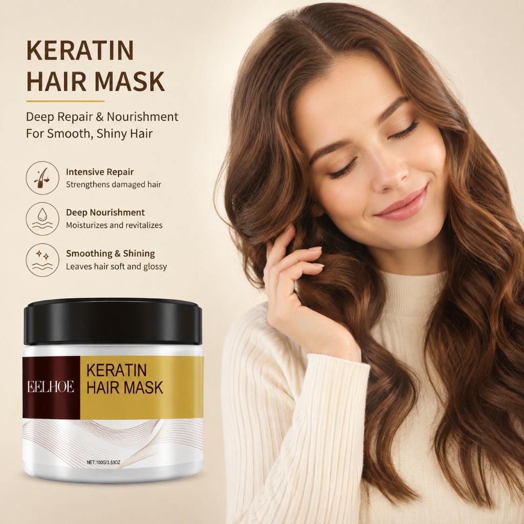 Masker Rambut Keratin Minyak K - Hair Care Hair Mask ulasan dan harga