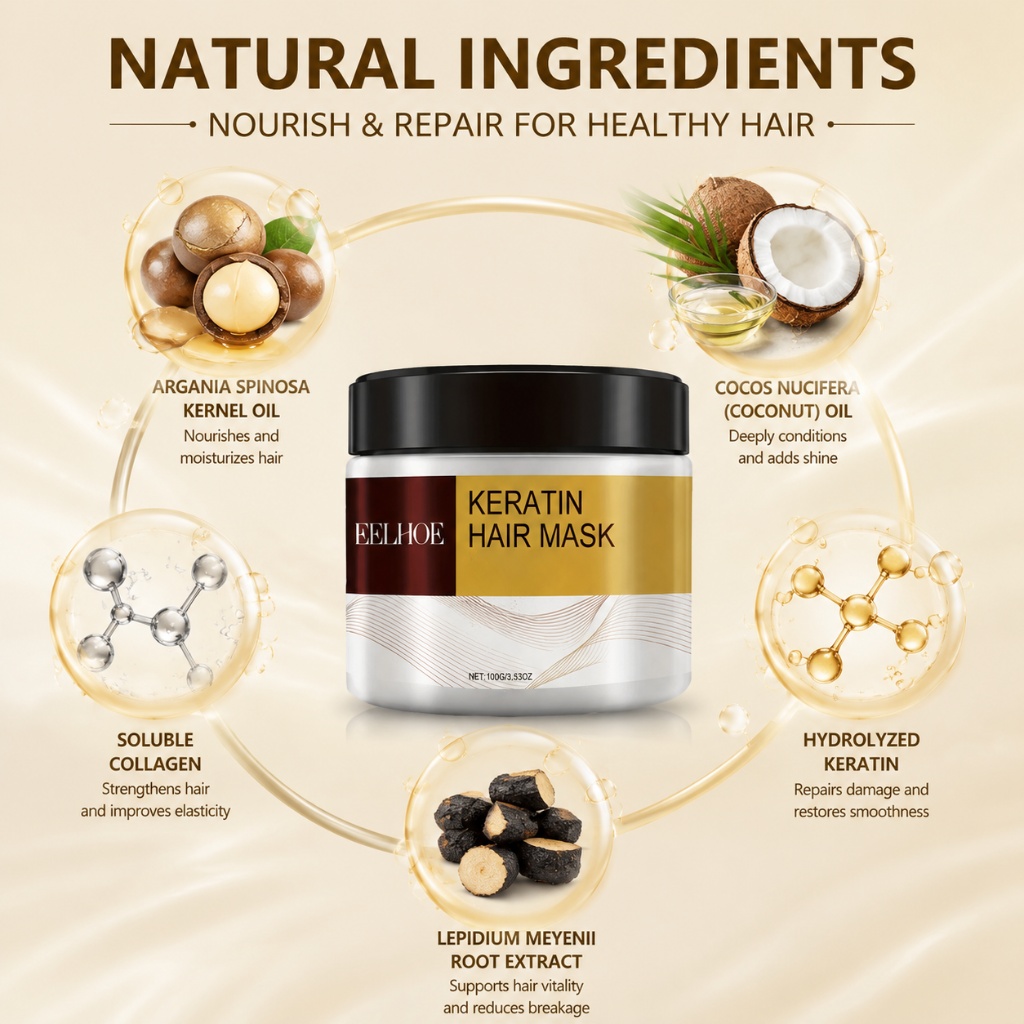 Masker Rambut Keratin Minyak K - Hair Care Hair Mask ulasan dan harga