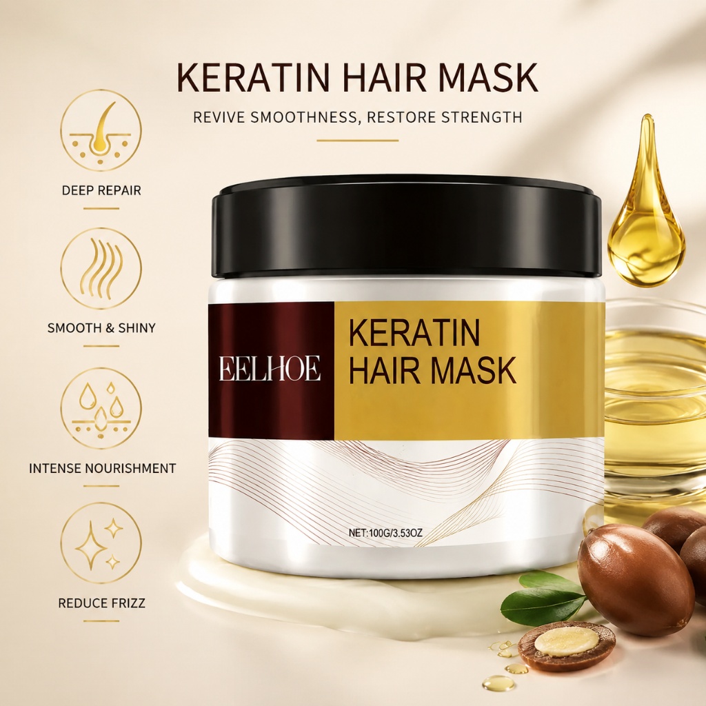 Masker Rambut Keratin Minyak K - Hair Care Hair Mask ulasan dan harga